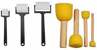 Sabahz Trading Black Sponge Roller Set And Sponge Dabber for Painting, Art and Craft Projects Painting Sponge Roller(Pack of 7)