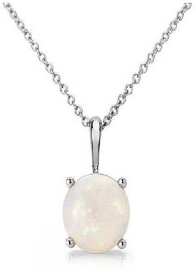 S KUMAR GEMS & JEWELS Certified 6.25 Ratti Natural Opal (Austalian) Gemstone Silver Pendant Opal Silver Pendant