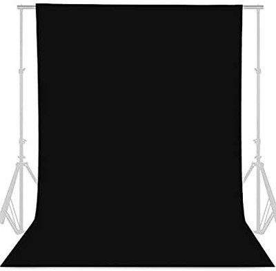 SIAMART 8FTX10.5 FT Black Backdrop Background for Photography Photo Booth Backdrop for Photoshoot Background Screen Video Recording Parties Curtain Reflector