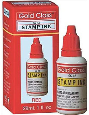 GoldClass Stamp Ink for Self Ink and Reinking for All Stampads(28ml)(Red) RUBBER STAMPS RED(0, RED)