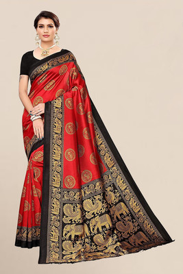 Vimalnath Synthetics Woven Bollywood Art Silk Saree(Red)