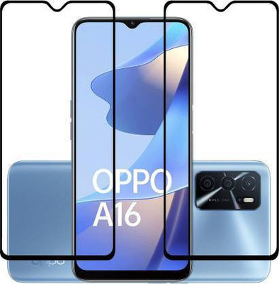 kentop Edge To Edge Tempered Glass for Oppo A16 + CPH2269(Pack of 2)