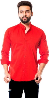 SK Fashion Men Self Design Casual Red Shirt