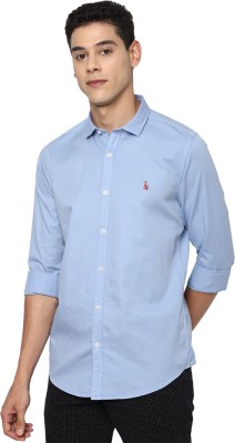 Simon Carter Men Solid Casual Blue Shirt