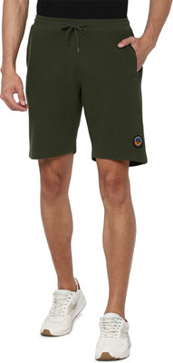 Allen Solly Striped Men Green Regular Shorts