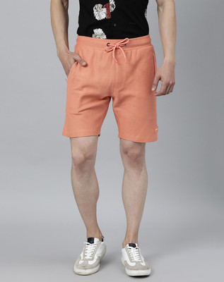 RARE RABBIT Solid Men Orange Basic Shorts