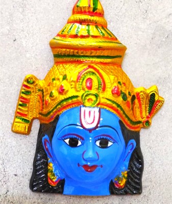 Epoojacart Vishnu Face- Maha Vishnu Face- Vishnu Idol for Pooja- Narayan Idol Decorative Showpiece  -  10 cm(Metal, Multicolor)