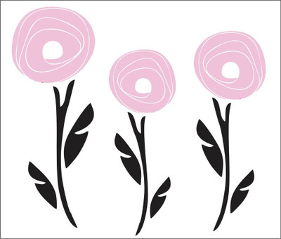 Vijaya enterprises 91 cm Pink flower wall sticker size (91x82 cm) Self Adhesive Sticker(Pack of 1)