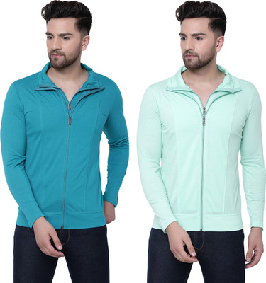 Adorbs Solid Men Polo Neck Light Blue T-Shirt