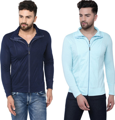 Jangoboy Solid Men Polo Neck Blue T-Shirt
