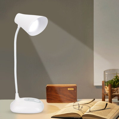AKR Electric White Table & Desk Lamp With Touch Dimmer Flexible Study LED Table Lamp Study Lamp (17 cm, White , Grey ) Study Lamp(17 cm, White, Grey)