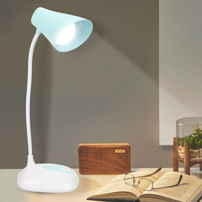 AKR Electric White Table & Desk Lamp With Touch Dimmer Flexible Study LED Table Lamp Study Lamp (17 cm, White , Blue ) Study Lamp(17 cm, White, Blue)