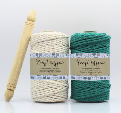 Craft Affair Off White and Sea Green Thread(10 m Pack of2)