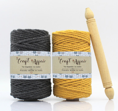 Craft Affair Mustard and Charcoal Grey Thread(20 m Pack of2)