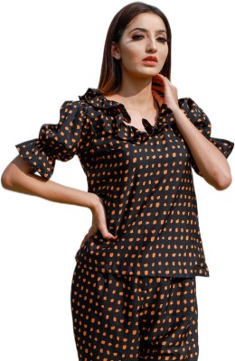 Mayuri Raghuvanshi Casual Printed Women Black, Orange Top