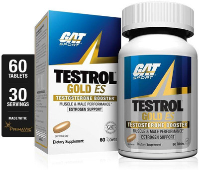 GAT SPORT TESTROL GOLD ES TESTOSTERONE BOOSTER | MUSLCE AND MALE PERFORMANCE(60 Tablets)