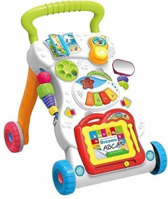 Playback Musical Activity Walker With Parent Rod(Multicolor)
