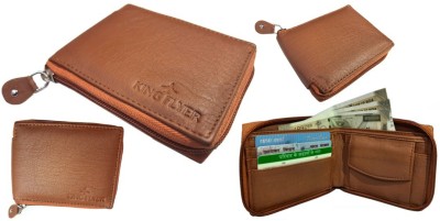 KINGFLYER Men Casual Brown Artificial Leather Wallet(3 Card Slots)