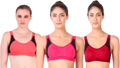 EMPISTO Women Sports Non Padded Bra(Brown, Pink, Pink)