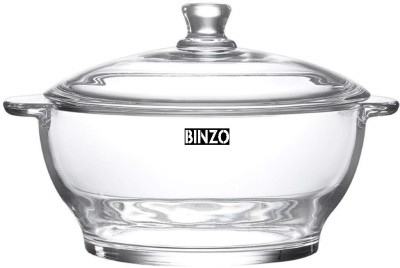 BINZO Glass casserole With Glass Lid, Microwave Safe Serve Casserole(1500 ml)
