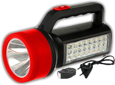 iDOLESHOP Rechargeable 75W Laser Long Range Torch with 24 Big SMD Led Side 8 hrs Torch Emergency Light(Red)