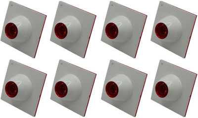 Prop It Up DECORATIVE SQUARE White Fancy Bulb holder for wall home Plastic Light Socket (B-22) PACK OF 8 Plastic, Brass Light Socket(Pack of 8)