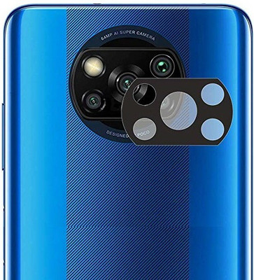 Mobilve Back Camera Lens Glass Protector for Poco X3 Pro Scratch Resistant Edge to Edge Curved(Pack of: 1)