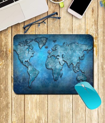 ZORI World Map Blue Cracks Gaming Mouse Pad - Computer Laptop PC| Work from Home/Office | Anti-Skid, Anti-Slip, Rubber Base Mousepad(Map&06_Blue_Cracks)