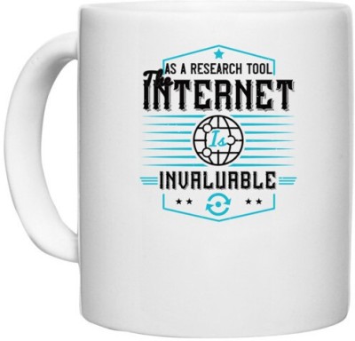 UDNAG White Ceramic Coffee / Tea 'Internet | As a research tool, the internet is invaluable 2' Perfect for Gifting [330ml] Ceramic Coffee Mug(330 ml)
