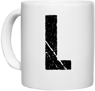 UDNAG White Ceramic Coffee / Tea 'Alphabet | L' Perfect for Gifting [330ml] Ceramic Coffee Mug(330 ml)