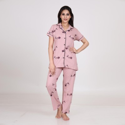 Stolr Girls Floral Print Pink Shirt & Pyjama set