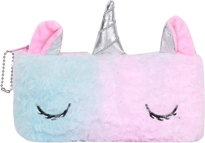 HighBoy Unicorn Fur Pouch Unicorn Feather Pen Unicorn Pencil Pouch for Girls Pencil Pouch Storage Case Pouch- Kids School Supply Organizer Students Stationery Pouch for Girls, Assorted Design Pouch