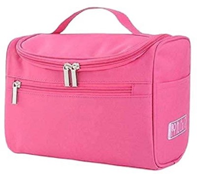Aspora Multifunctional Extra Large Cosmetic Bag with Hook for Travel, Makeup Organiser, Cosmetic Pouch, Household Grooming Kit, Makeup Bag for Women Cosmetics, Makeup and Jewellery, Medicines, Grooming Vanity Box(Pink)