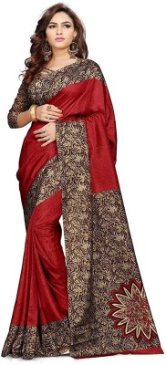 Fabtastic Floral Print Daily Wear Art Silk Saree(Maroon)