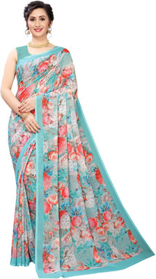 SHREEJI SUBLIMATION Printed Bollywood Chiffon Saree(Multicolor)