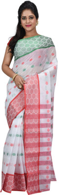 TANTLOOM Self Design Handloom Pure Cotton Saree(Multicolor)