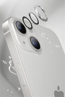 ICREATOR Camera Lens Protector for Iphone 13 mini Silver Camera Lance With Inbuilt Tempered Glass Aluminium Alloy Metal Ring Scratch proof Very Easy To Install With Ultra Protection(Pack of 2)(Pack of 2)