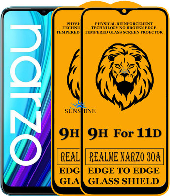 SUNSHINE Edge To Edge Tempered Glass for Realme Narzo 30A(Pack of 2)
