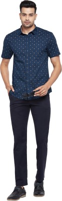 Byford by Pantaloons Men Printed Sports Dark Blue Shirt