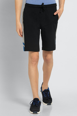 VAN HEUSEN Solid Men Black Regular Shorts