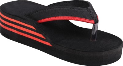 parasmisti Women Flip Flops(Red , 7)