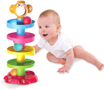 Mummas Kidz ROLL BOLL TOY,STACKING TOY WITH 3 BALLS AND STACKS ROLLING BALL FOR KIDS EARLY EDUCATION(Multicolor)