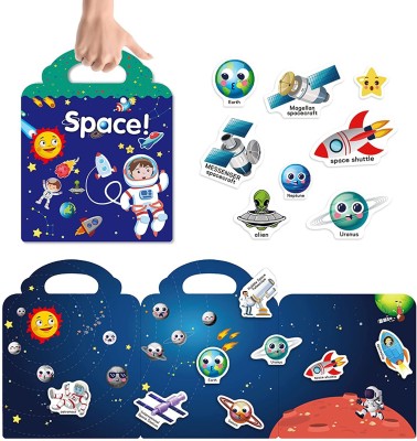 Chocozone 30.5 cm 32 Reusable Stickers Book Waterproof Stickers Toys for 2 years old Boys & Girls Learning Preschool Educational Book for Kids (Animals) Reusable Sticker(Pack of 1)