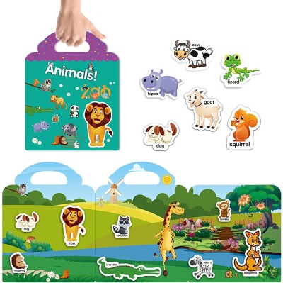 Chocozone 2.5 cm 32 Reusable Stickers Book Learning Preschool Educational Book for Kids Reusable Sticker(Pack of 1)