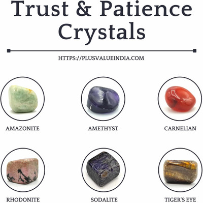 Plus Value Trust and Patience Pocket Crystal Bag â€“ Reiki Healing Crystal Regular Asymmetrical Crystal Pebbles(Multicolor 6 Pieces)