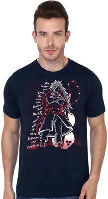 COOQUE Printed Men Round Neck Blue T-Shirt