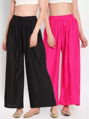 Accurate Fashion Flared Women Black, Pink Trousers