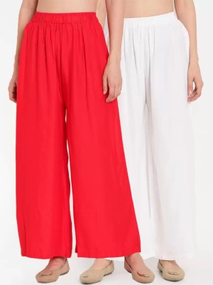 Accurate Fashion Flared Women White, Red Trousers