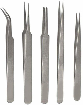 alis 5Pcs/set TS10-15 Maintenance Mobile Repair Industrial Steel Stainless Pliers Stainless Steel Anti-static Tweezer Maintenance Tool Multi Tool