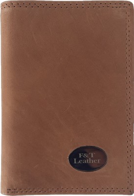 F&T Leather Men & Women Formal, Casual, Trendy, Travel Tan Genuine Leather Wallet(8 Card Slots)